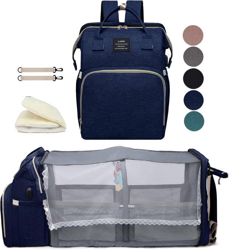 houscly Blue Diaper Bag Backpack for Mom: Large Baby Bags with Changing Station for Toddler Boys Girls Women Dad Mommy Men Travel Backpack Newborn Essential Pañaleras Bebe Niña Niño Baby Registry Search - Image 1